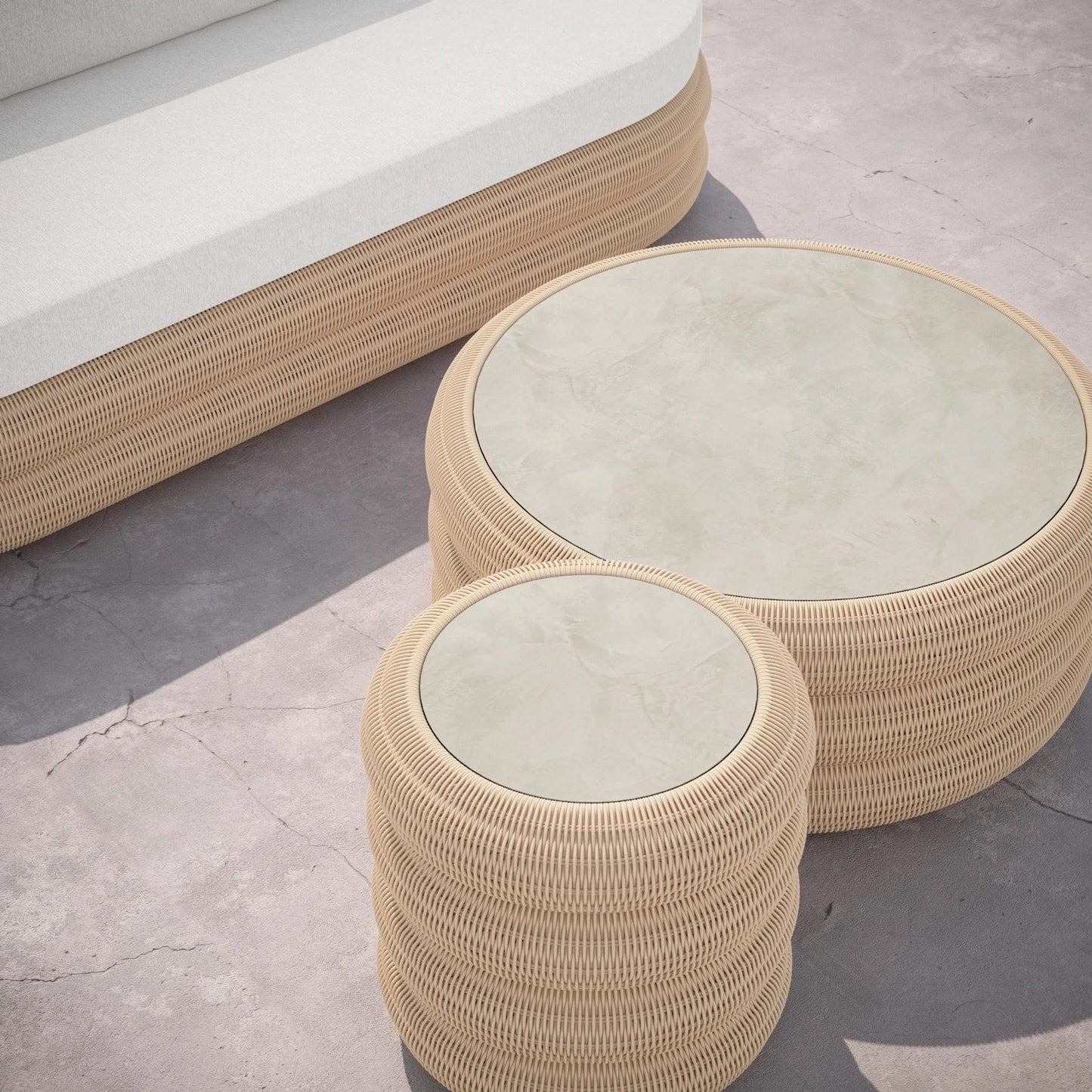 Azzurro Living Texoma Outdoor End Table Outdoor Furniture azzurro-TEX-W05ST-DEK-ALB-ST20