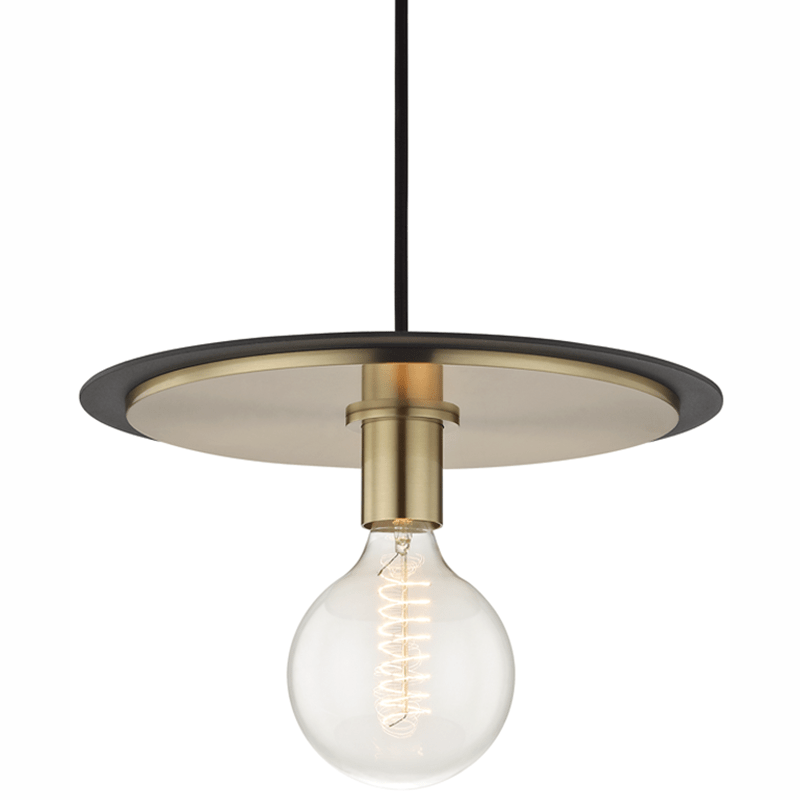 Mitzi Milo Pendant - Aged Brass/Black Lighting