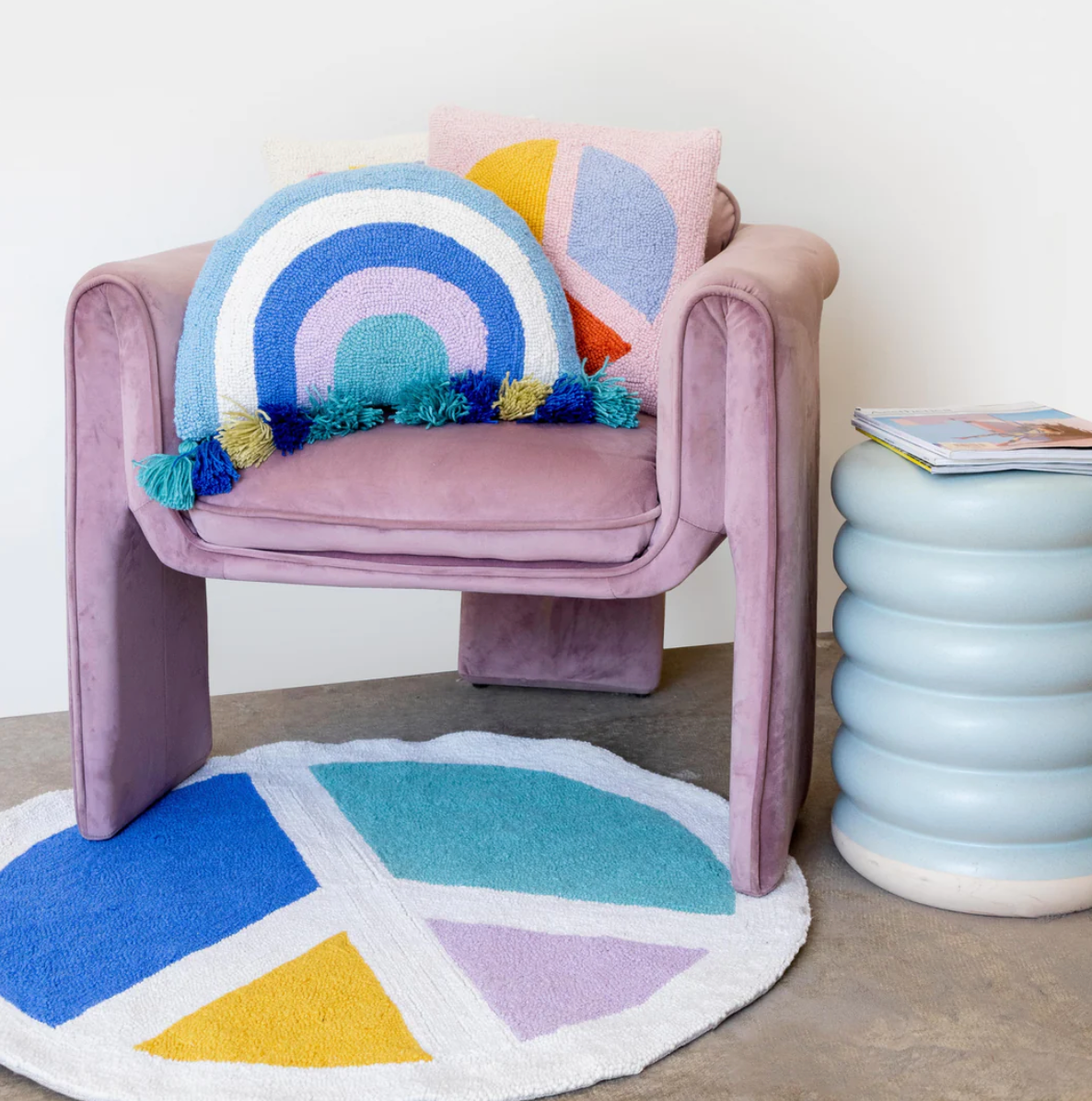 Cool Rainbow With Tassels Pillow by Ampersand