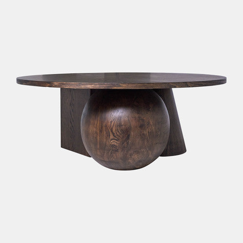 Geometric Shaped Legs Coffee Table in Brown