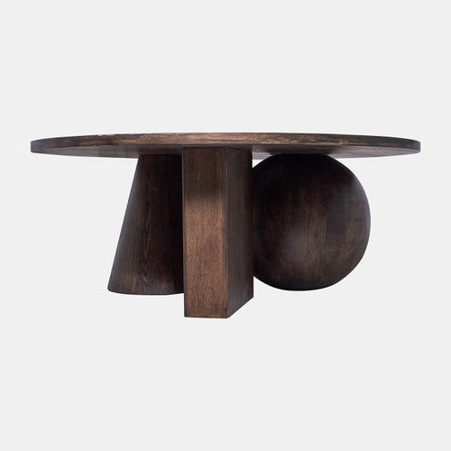 Geometric Shaped Legs Coffee Table in Brown