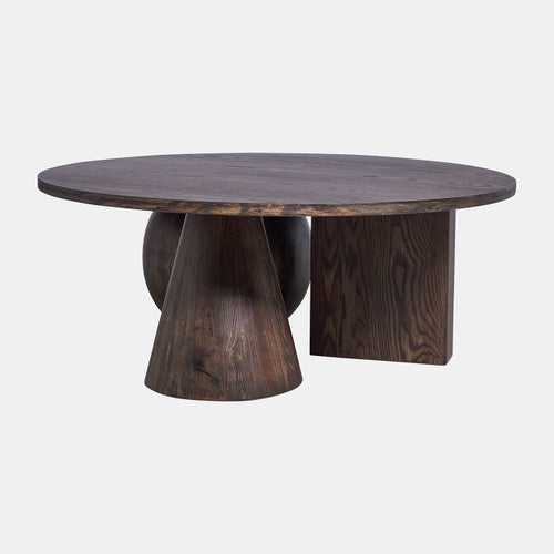 Geometric Shaped Legs Coffee Table in Brown