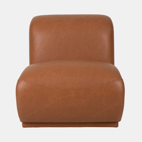 Armless Accent Chair in Brown