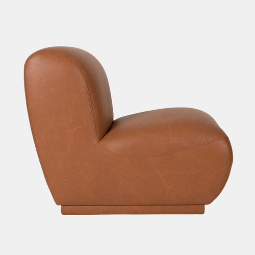 Armless Accent Chair in Brown