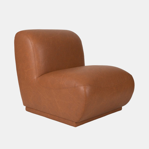 Armless Accent Chair in Brown