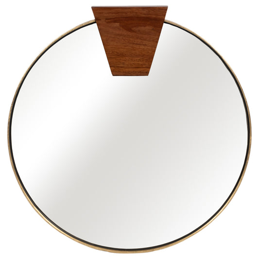 Round Mid-Century Mirror in Gold