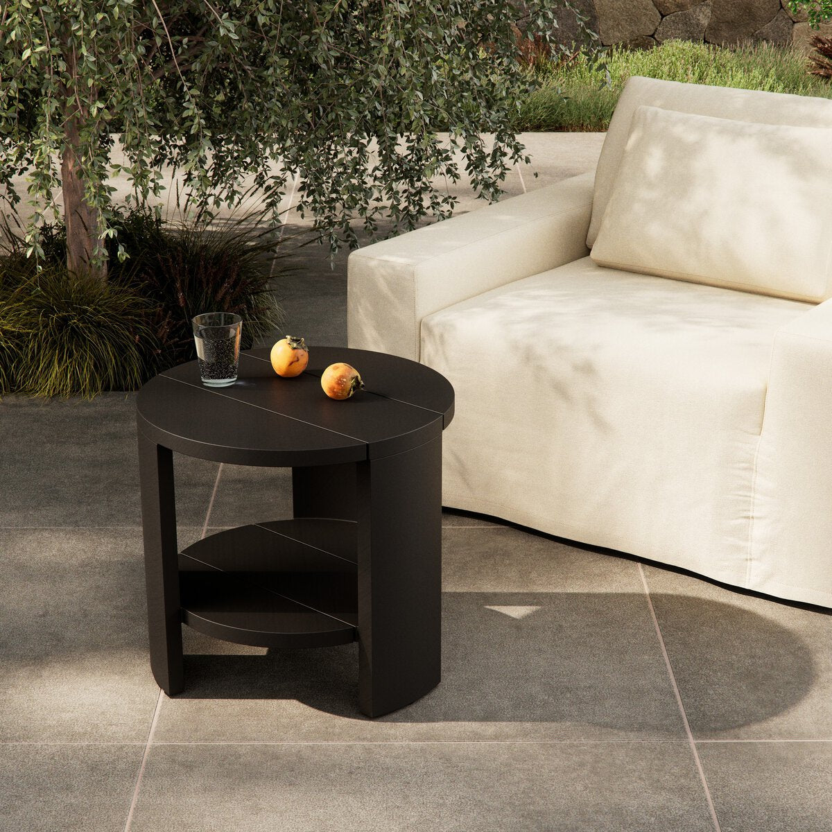 Roca Outdoor Round Metal End Table