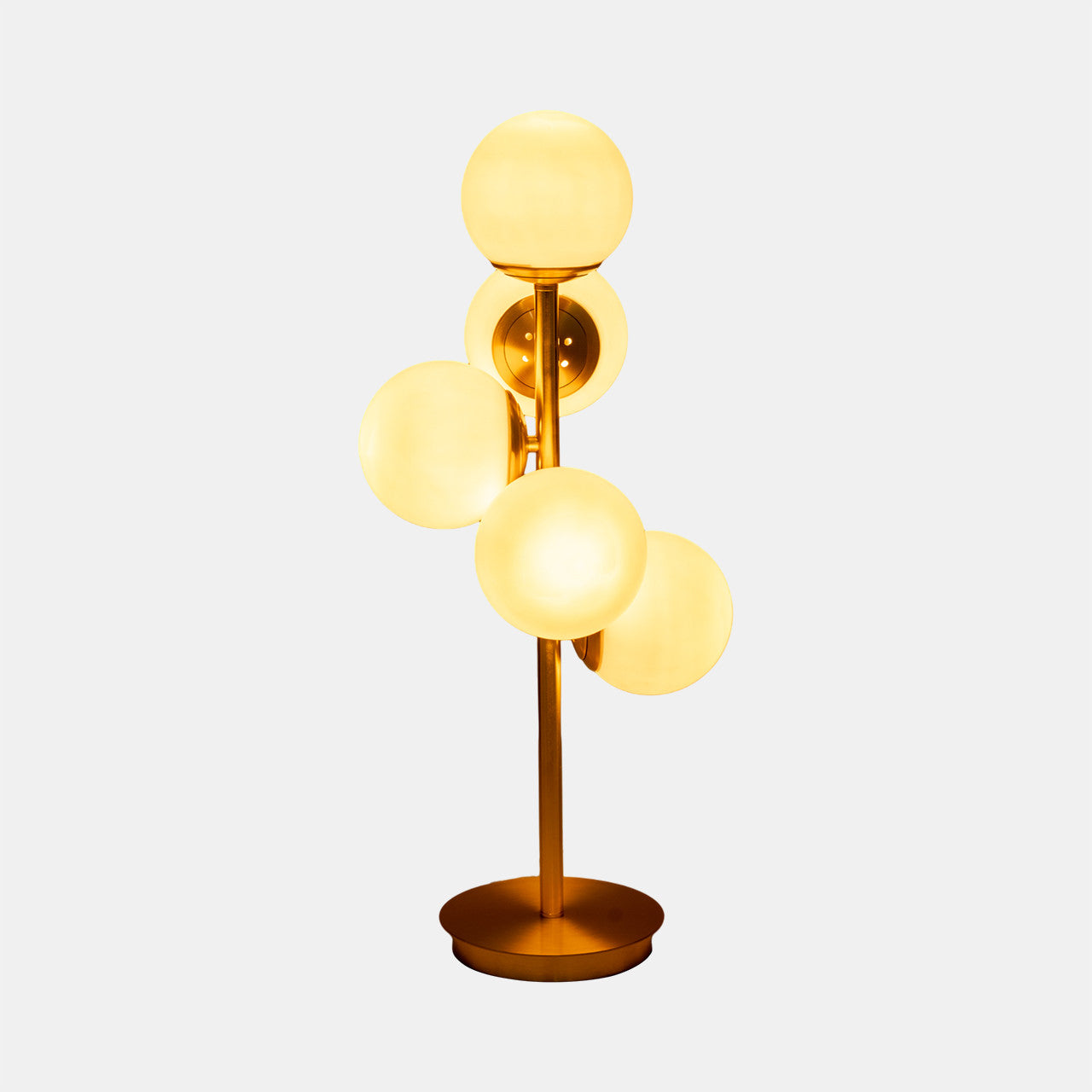 Glass Frosted Globe Table Lamp in Gold