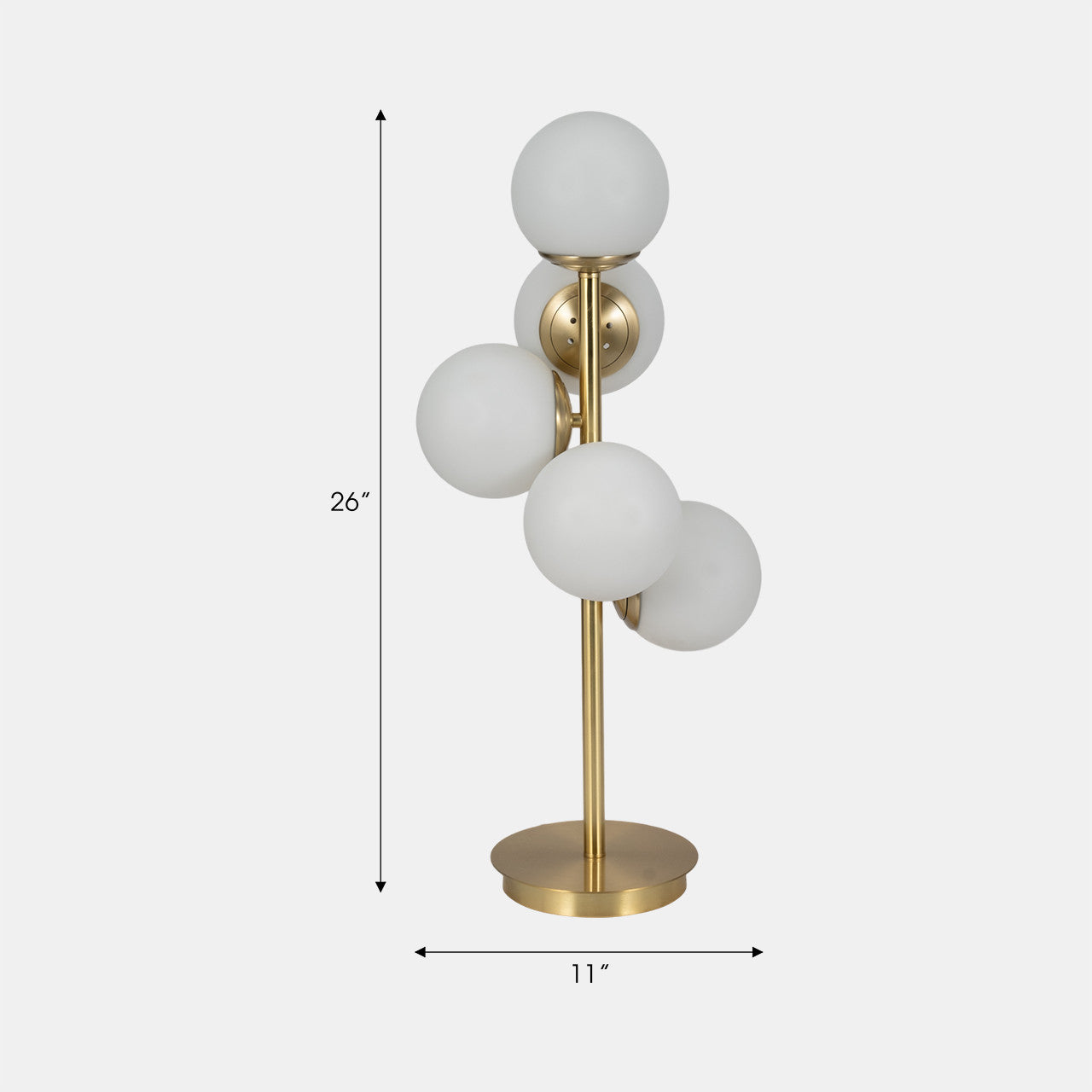 Glass Frosted Globe Table Lamp in Gold