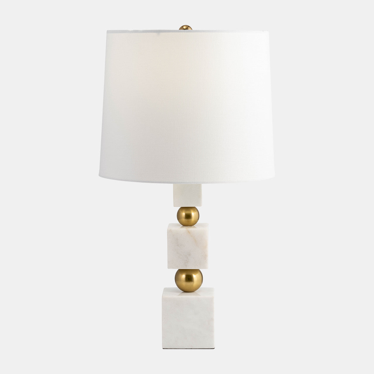 Marble Cubes & Orbs Table Lamp in White/Gold