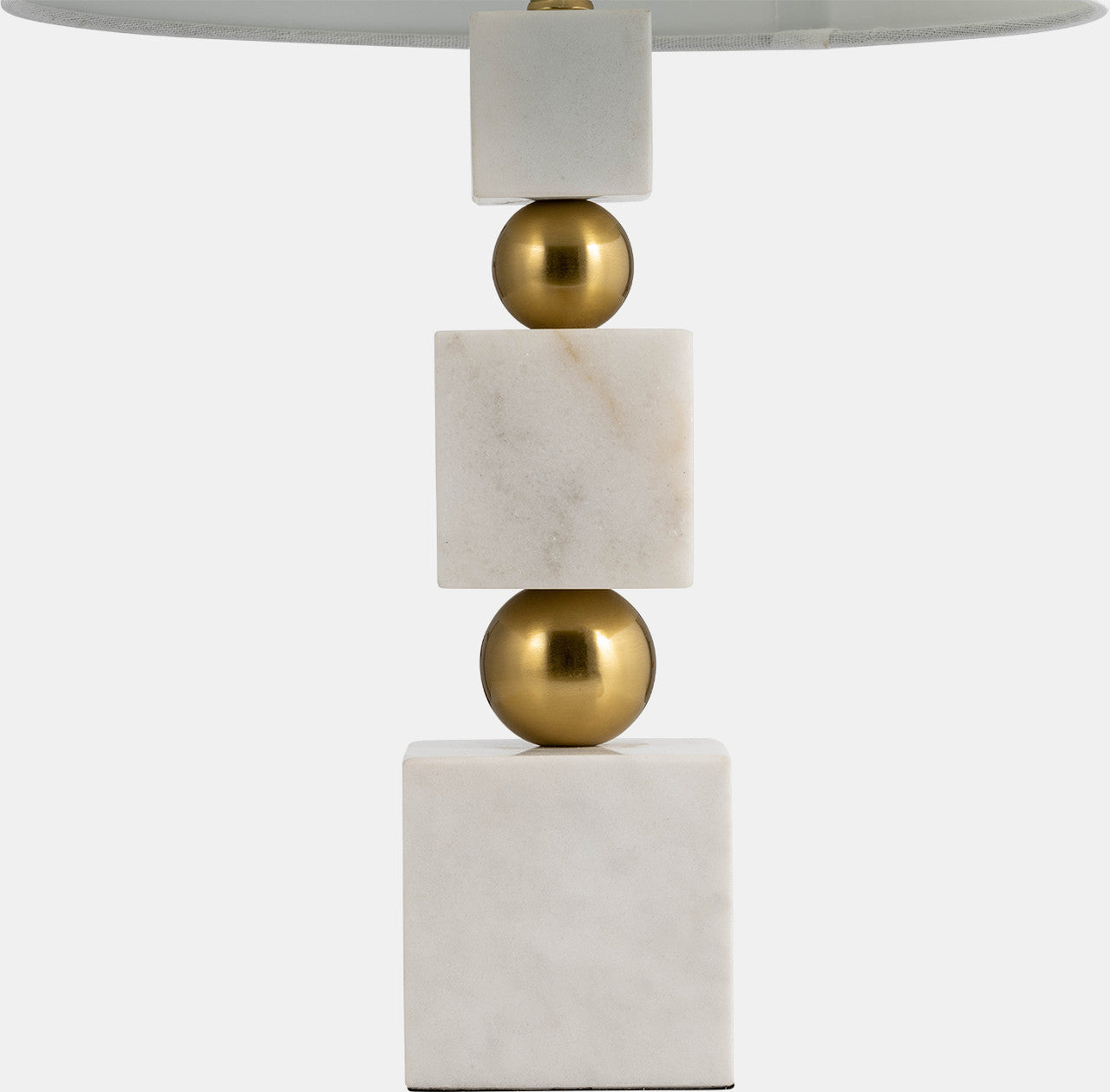 Marble Cubes & Orbs Table Lamp in White/Gold