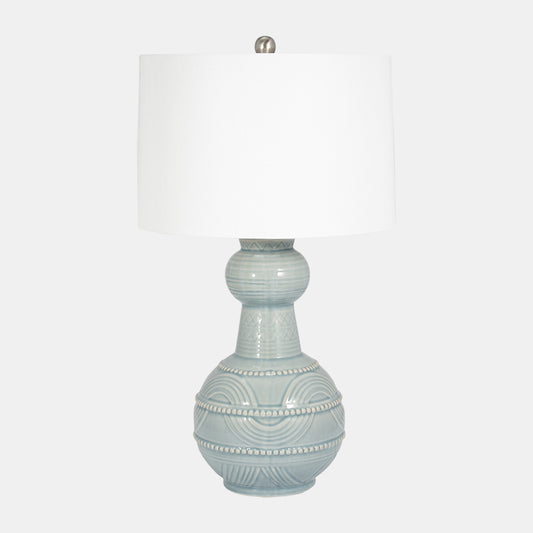 Ceramic Bottle Table Lamp in Blue