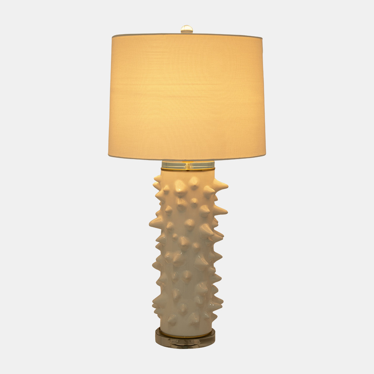 Ceramic Spikey Table Lamp in White