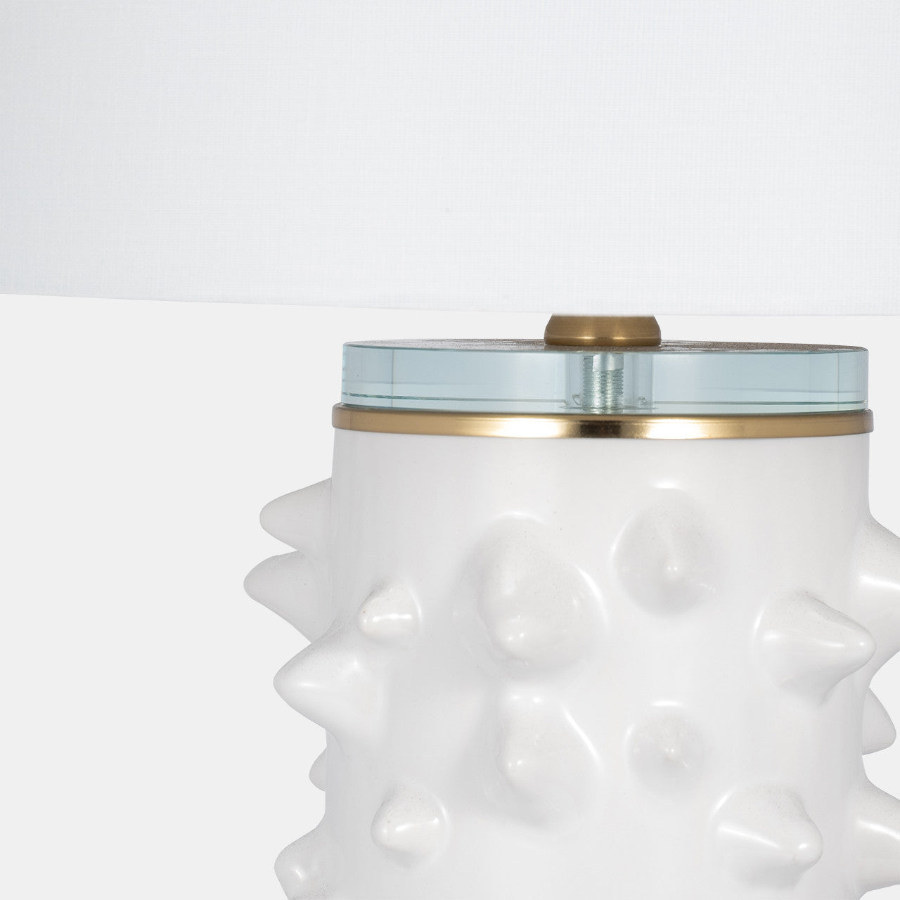 Ceramic Spikey Table Lamp in White