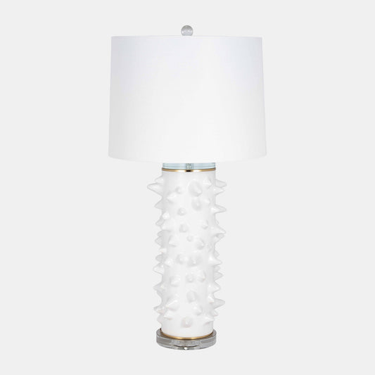 Ceramic Spikey Table Lamp in White