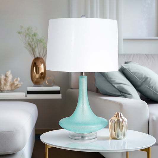 Glass Bell Table Lamp in Green