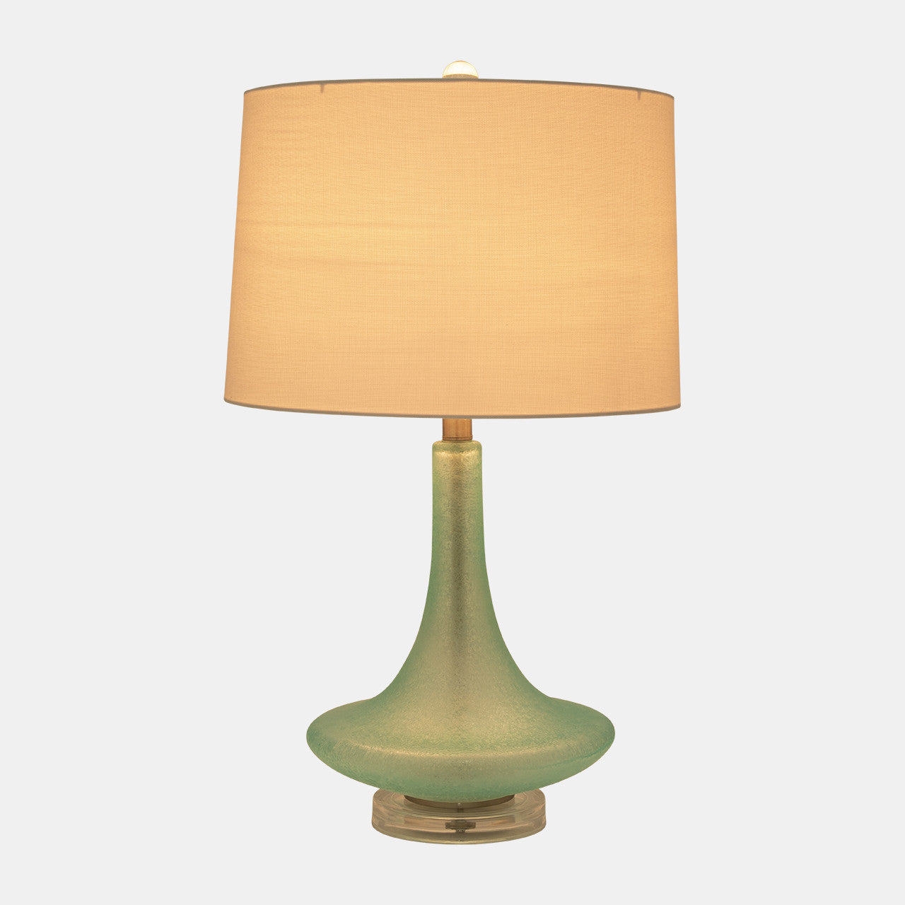 Glass Bell Table Lamp in Green