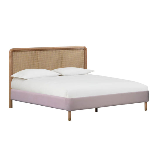 Kavali Velvet and Cane Bed