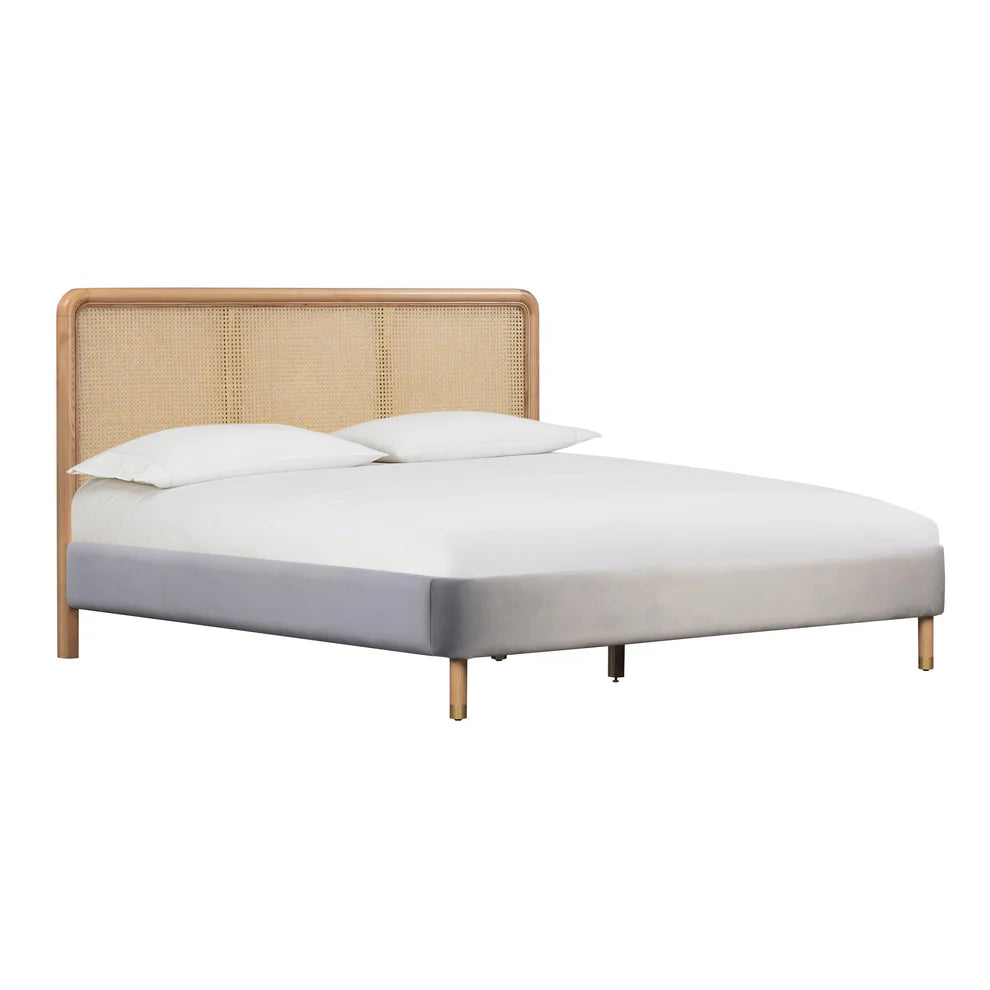 Kavali Velvet and Cane Bed