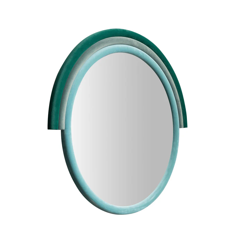 Lally Velvet Round Wall Mirror