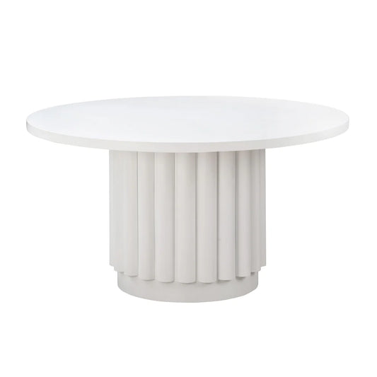 Kali White 55" Round Dining Table