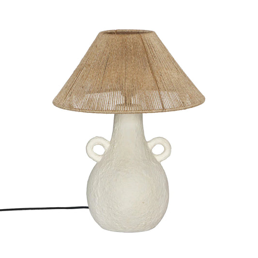 Lalit Natural & White Ceramic Table Lamp