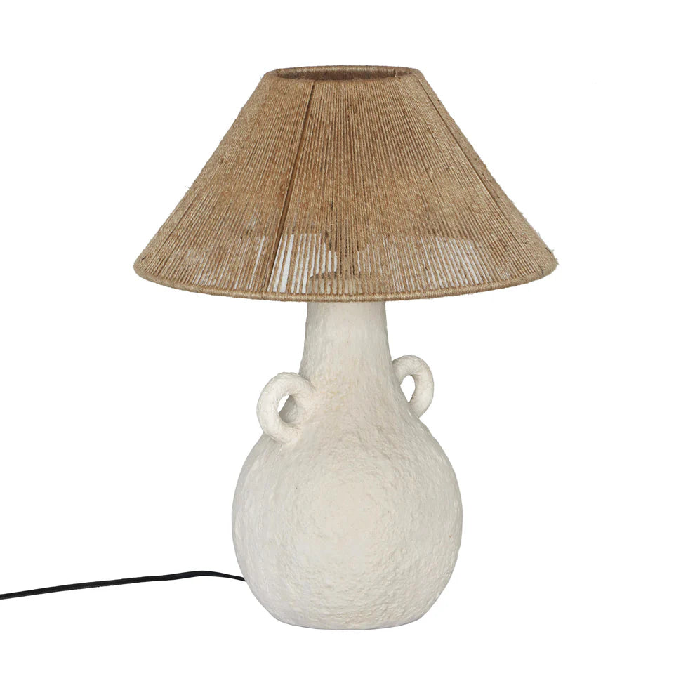 Lalit Natural & White Ceramic Table Lamp