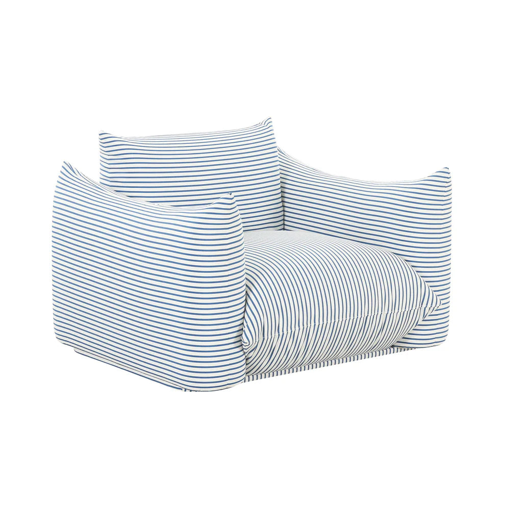 Saint Tropez Striped Stuffed Indoor / Outdoor Armchair