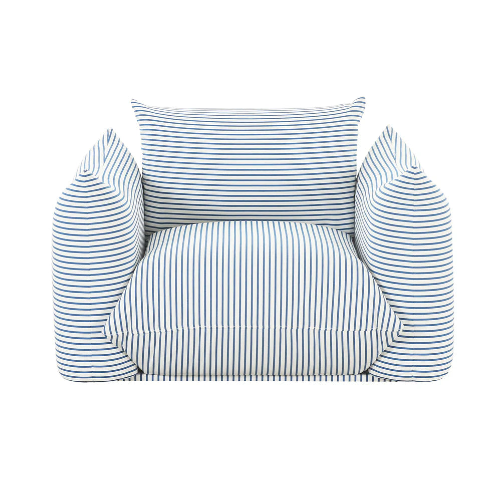 Saint Tropez Striped Stuffed Indoor / Outdoor Armchair