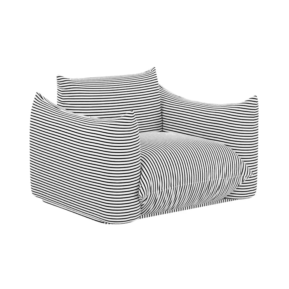 Saint Tropez Striped Stuffed Indoor / Outdoor Armchair