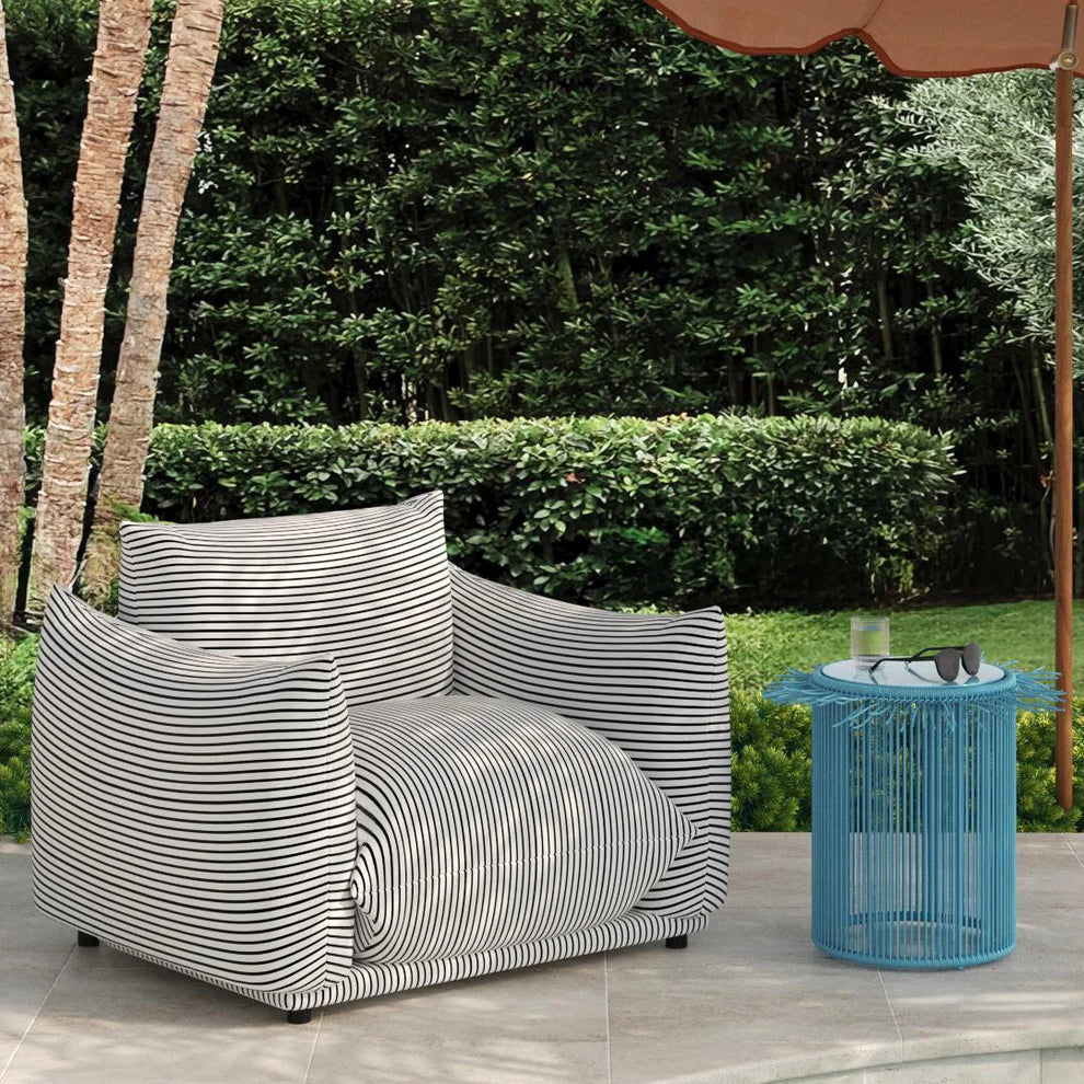 Saint Tropez Striped Stuffed Indoor / Outdoor Armchair