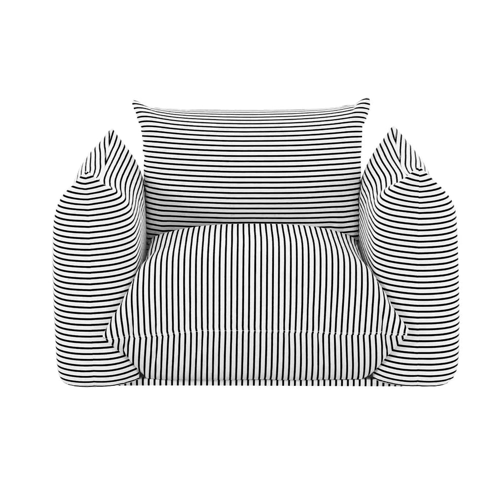 Saint Tropez Striped Stuffed Indoor / Outdoor Armchair