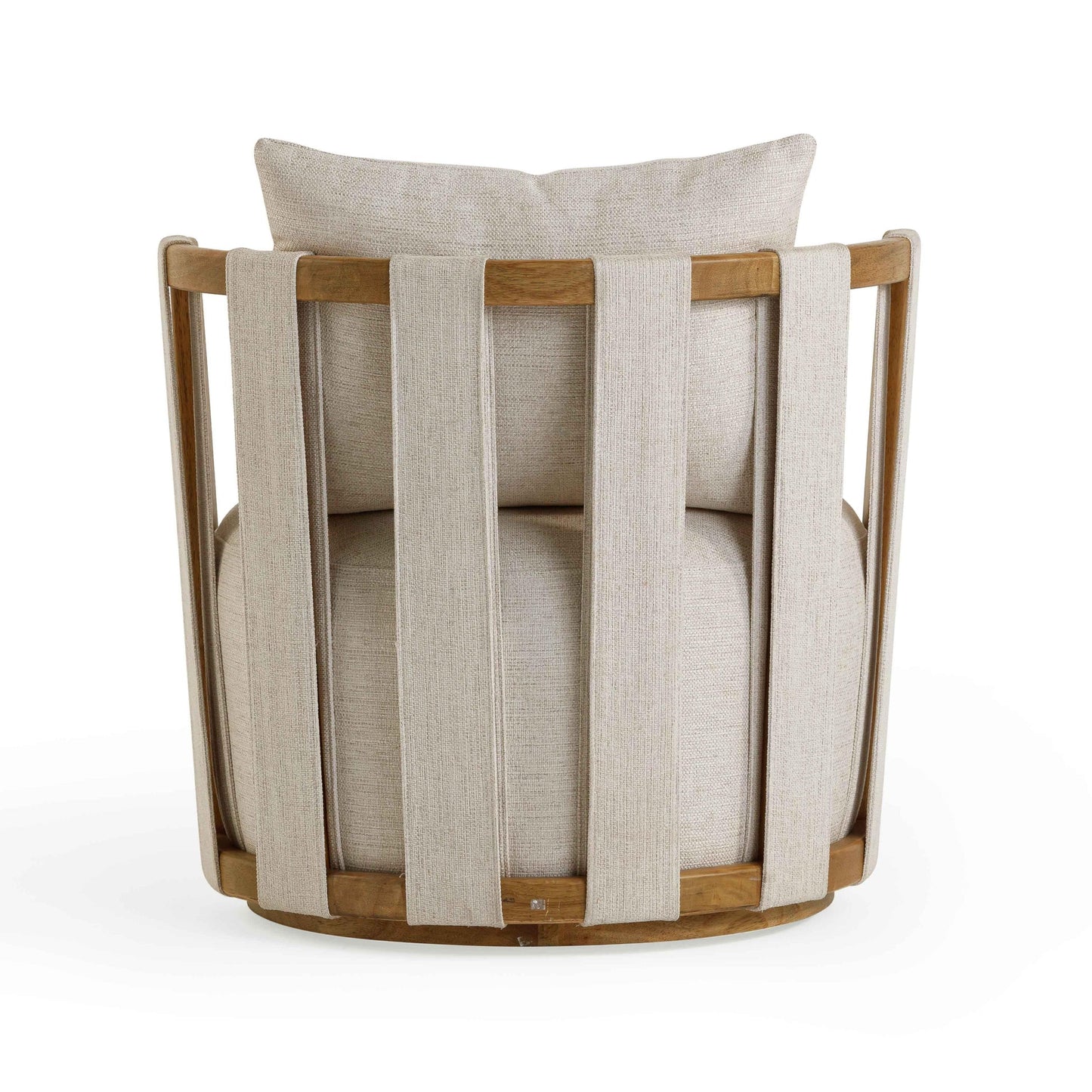 Paolo Cream Textured Weave Swivel Chair