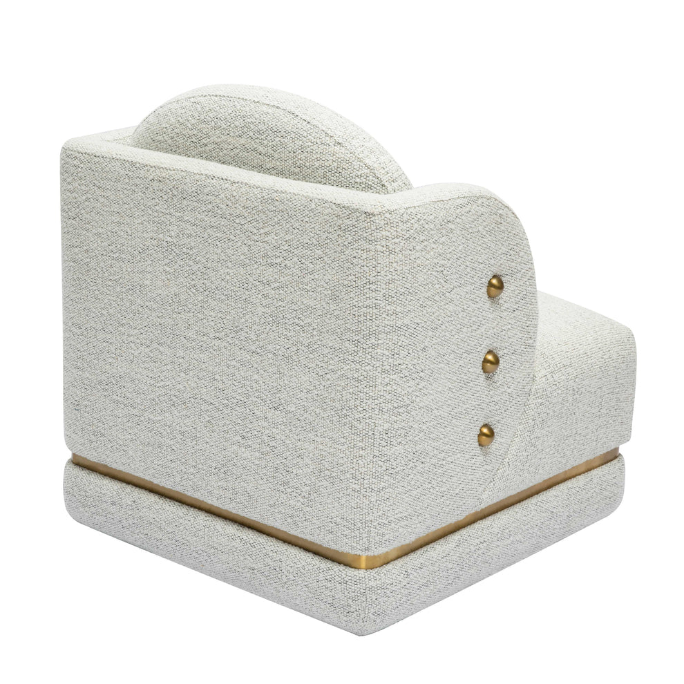 Earl Nubby Cotton White Chenille Accent Chair