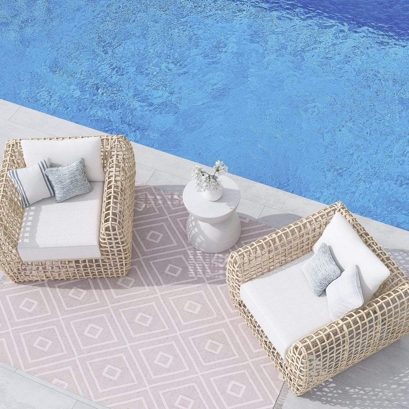 Azzurro Living Cabo Side Table Furniture azzurro-CAB-C11ST 630282844629