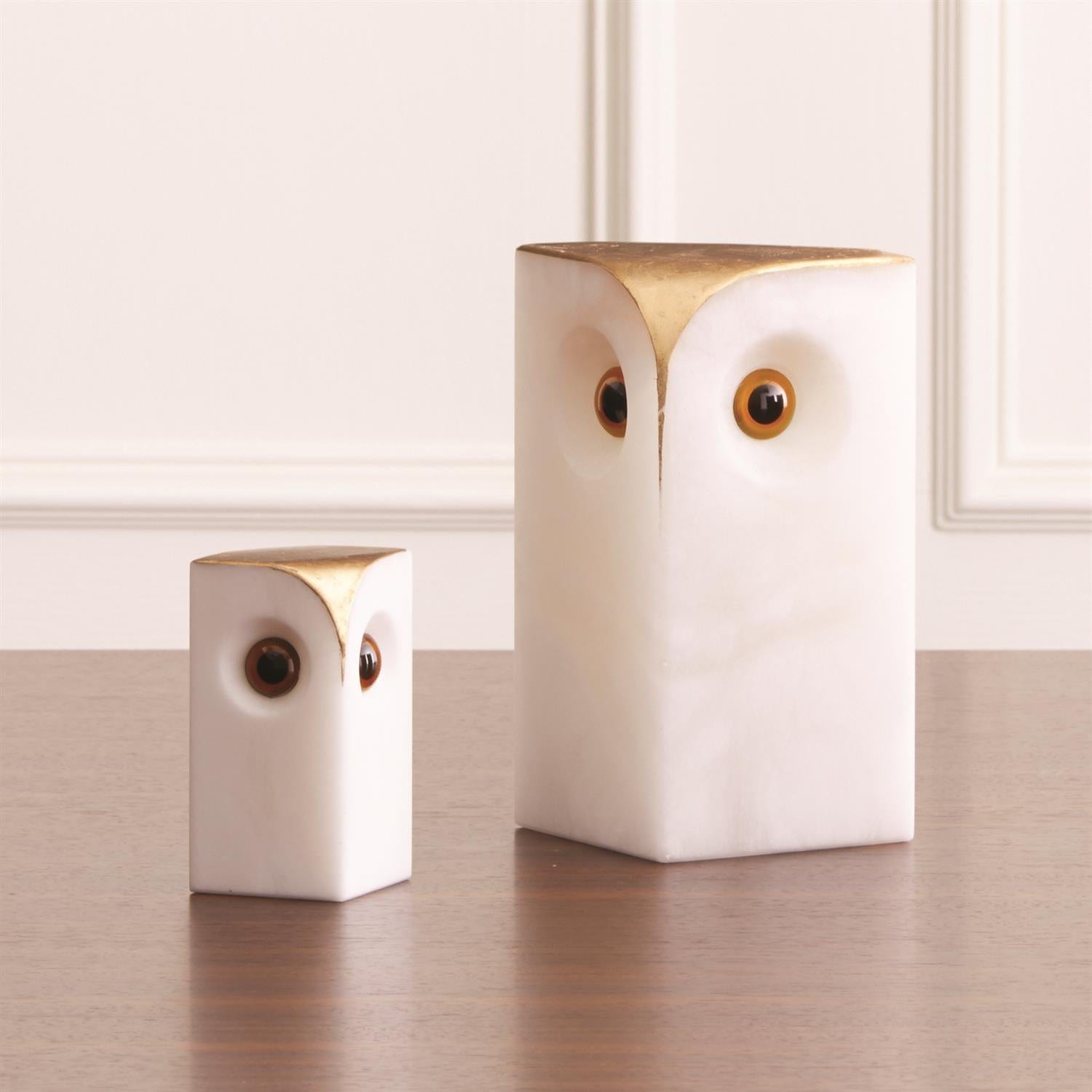 Global Views Alabaster Owls Pillow & Decor