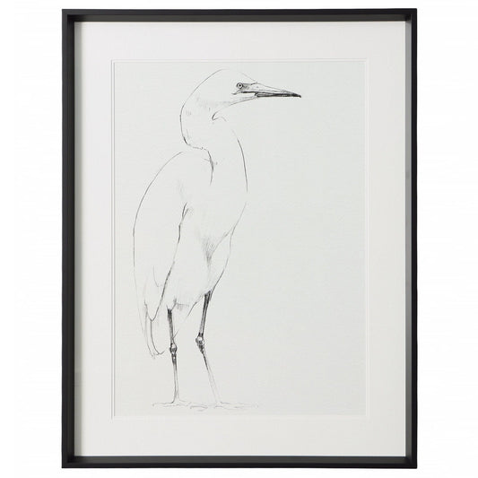 Lyndon Leigh Erect Egret I Wall dovetail-ART000675