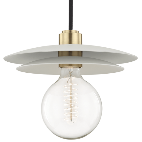 Mitzi Milla Pendant - Aged Brass/White Lighting