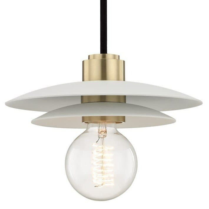 Mitzi Milla Pendant - Aged Brass/White Lighting mitzi-H175701S-AGB/WH