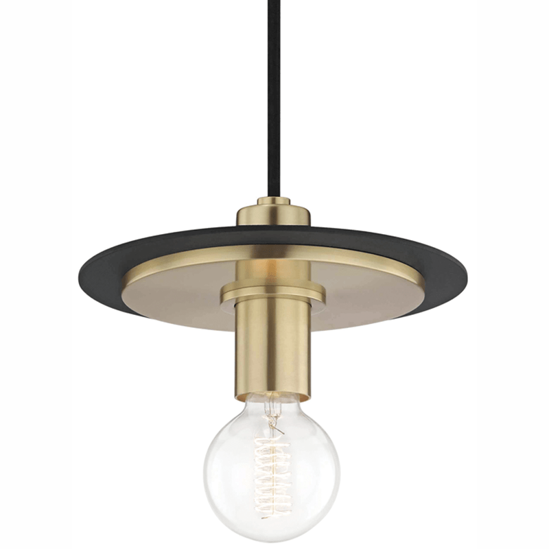 Mitzi Milo Pendant - Aged Brass/Black Lighting